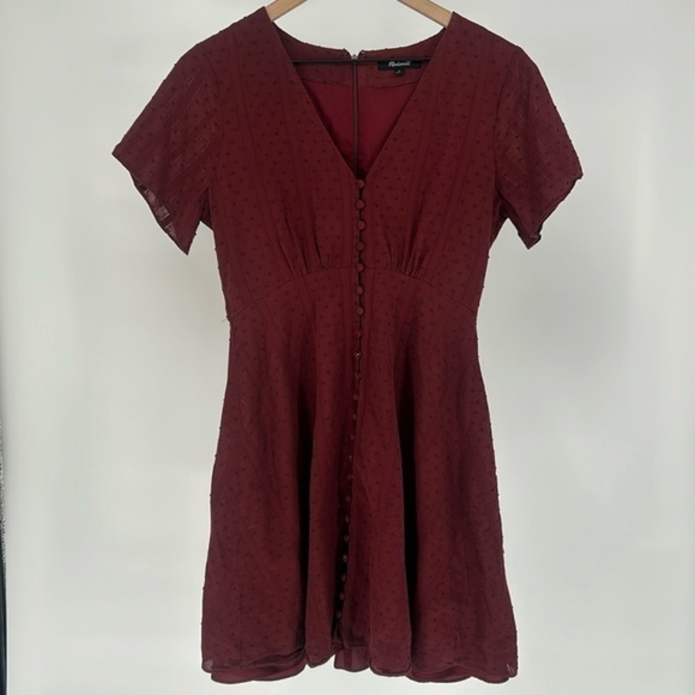 Madewell Burgundy Mini Dress - Picture 2 of 12
